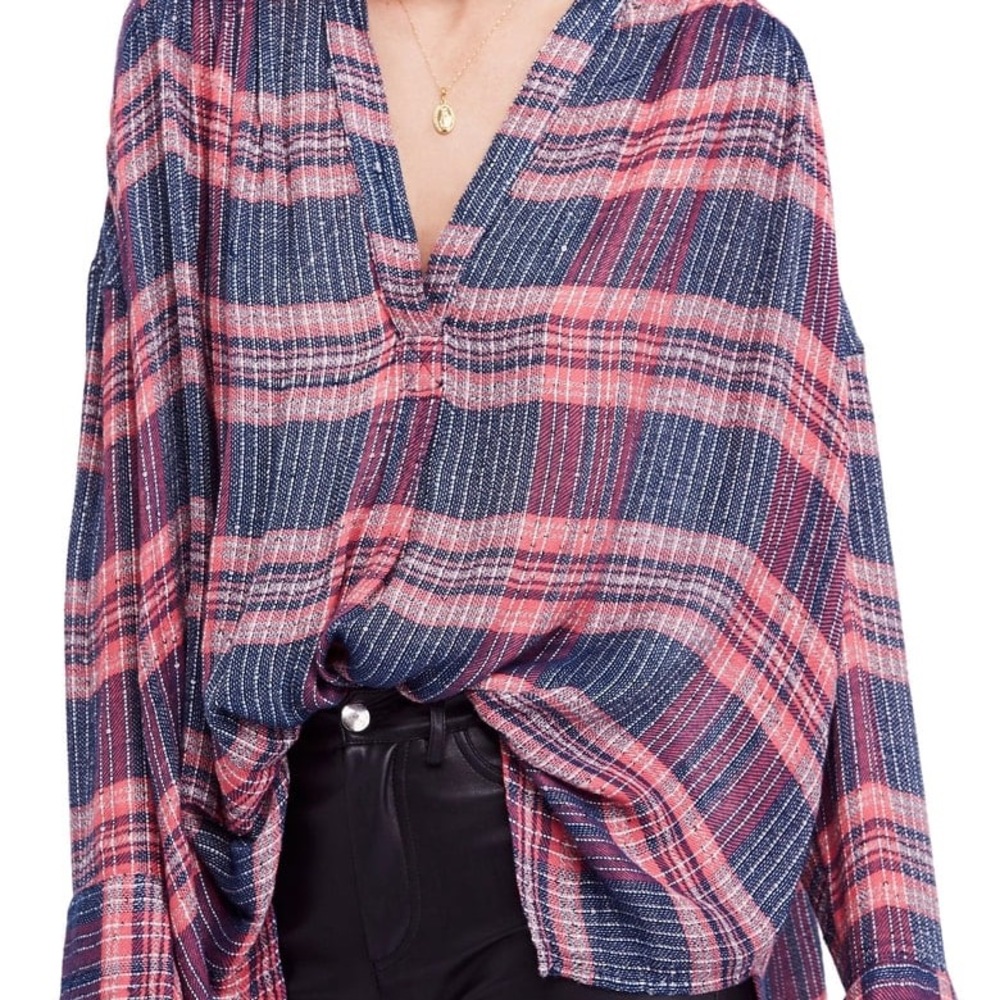 Free People Fearless Love Bell Sleeve Flannel